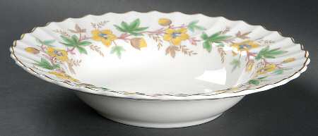 Chatsworth Yellow Green Rim Soup Bowl