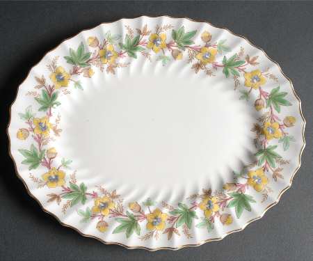 Chatsworth Yellow Green 10" Oval Serving Platter