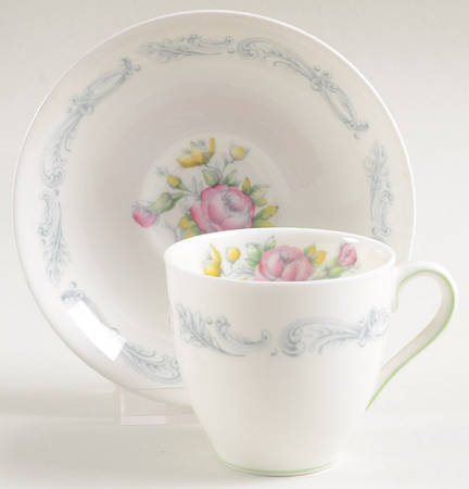 Chantilly Rose Flat Demitasse Cup & Saucer Set