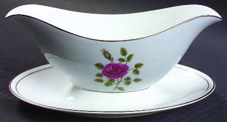 Chateau Rose Gravy Boat with Attached Underplate