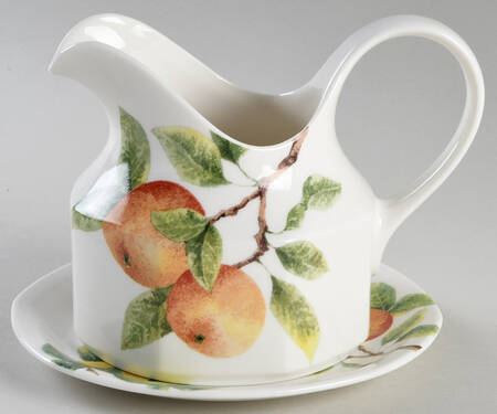 Citrus Grove Round Gravy Boat & Bread and Butter Stand