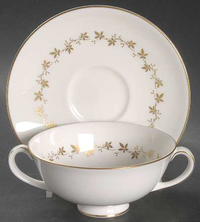 Citadel Footed Cream Soup Bowl & Cup Saucer Set