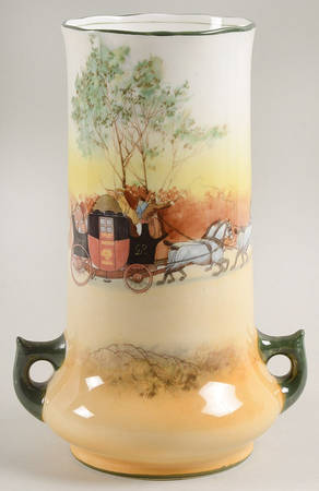 Coaching Days (Smooth, Bone) 8" Vase by Royal Doulton