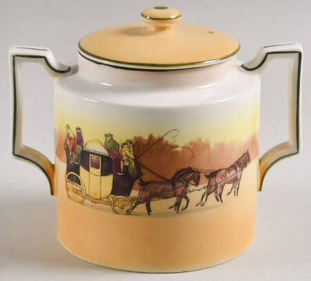 Coaching Days (Smooth, Bone) Sugar Bowl & Lid by Royal Doulton