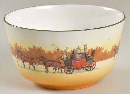 Coaching Days (Smooth, Bone) Cranberry Bowl by Royal Doulton