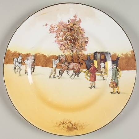 Coaching Days (Smooth, Bone) Luncheon Plate by Royal Doulton