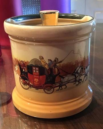 Coaching Days (Smooth, Bone) Tea Caddy & Lid