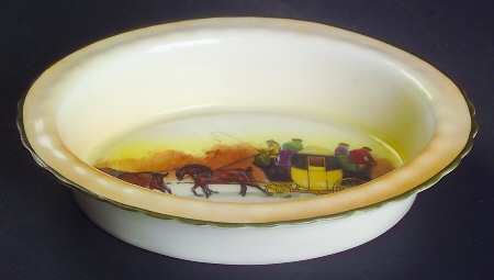 Coaching Days (Smooth, Bone) 4" Oval Nut Dish by Royal Doulton