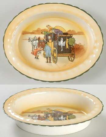 Coaching Days (Smooth, Bone) 5" Oval Nut Dish by Royal Doulton