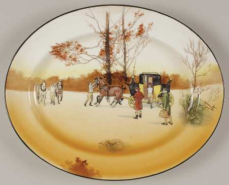 Coaching Days (Smooth, Bone) 13" Oval Serving Platter