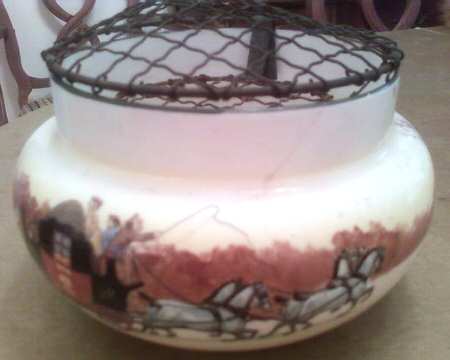 Coaching Days (Smooth, Bone) 5" Vase Bowl W/Metal Grid