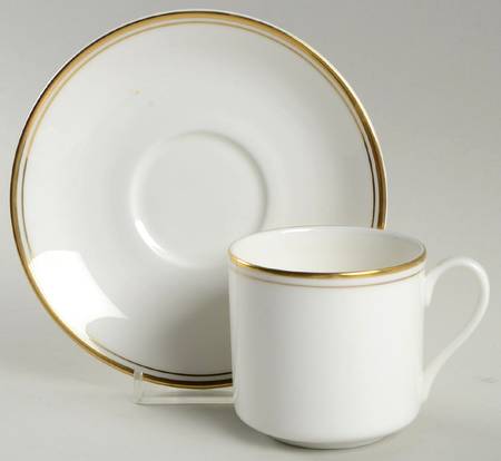 Concord Gold Flat Demitasse Cup & Saucer Set