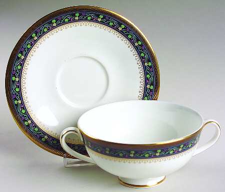 Coleridge Footed Cream Soup Bowl & Saucer Set