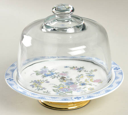 Coniston 6 1/2"-7 1/2" Footed Cheese Plate w/ Glass Dome HC