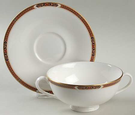 Connaught Footed Cream Soup Bowl & Saucer Set