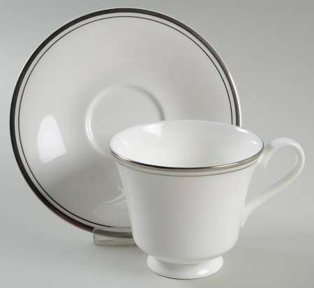 Concord Platinum (Concord Shape) Footed Cup & Saucer Set