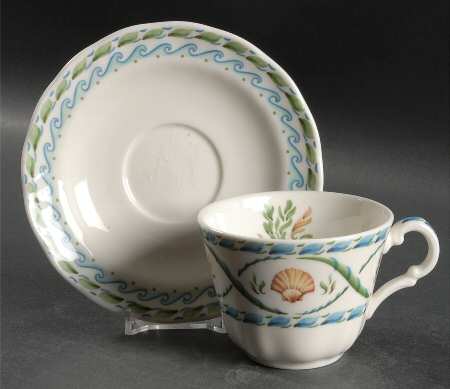 Coral Reef Flat Cup & Saucer Set