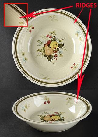 Cornwall (Rim, Double Green Trim) Rim Soup Bowl