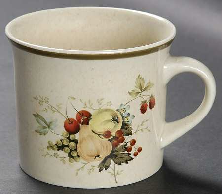 Cornwall (Rim, Double Green Trim) Flat Cup