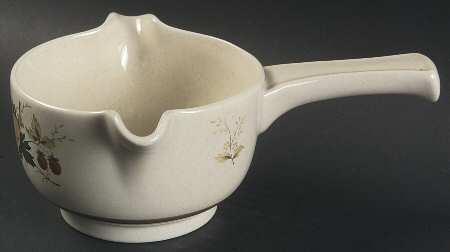 Cornwall (Rim, Double Green Trim) Gravy Boat w/Stick Handle