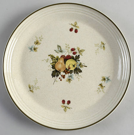 Cornwall (Coupe, Single Line Green Trim) Luncheon Plate