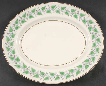 Coventry Green (Green Leaves) 15" Oval Serving Platter