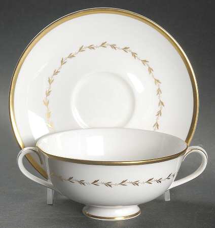 Covington Footed Cream Soup Bowl & Cup Saucer Set