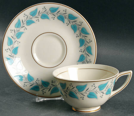 Coventry Blue Turquoise Footed Cup & Saucer Set