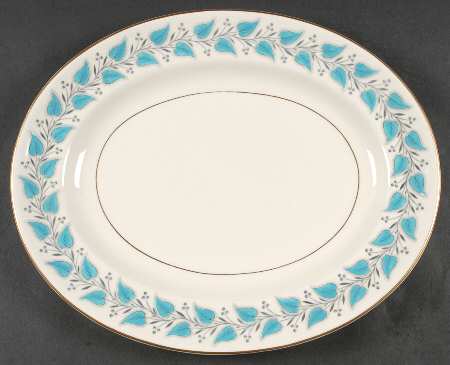 Coventry Blue Turquoise 14" Oval Serving Platter