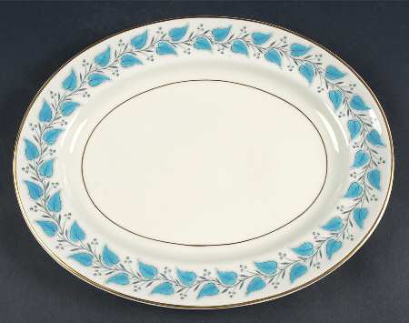 Coventry Blue Turquoise 12" Oval Serving Platter