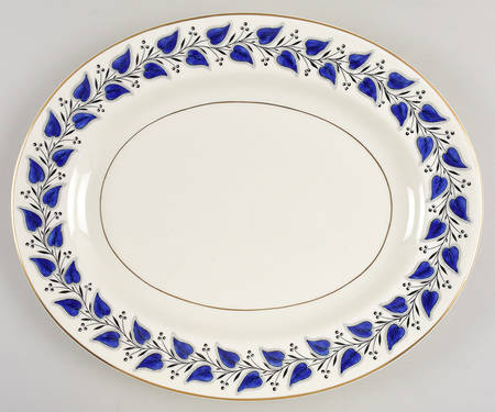 Coventry Navy Blue 14" Oval Serving Platter