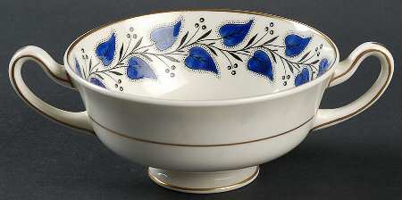 Coventry Navy Blue Footed Cream Soup Bowl