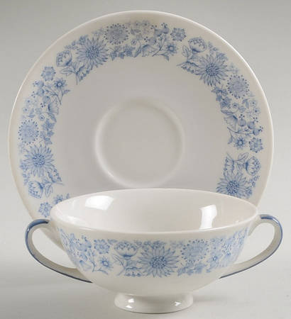 Cranbourne Footed Cream Soup Bowl & Saucer Set