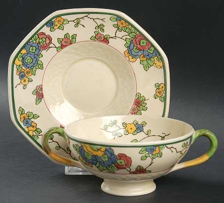 Cromer Footed Cream Soup Bowl & Saucer Set