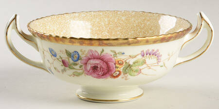 Curnock Rose Footed Cream Soup Bowl