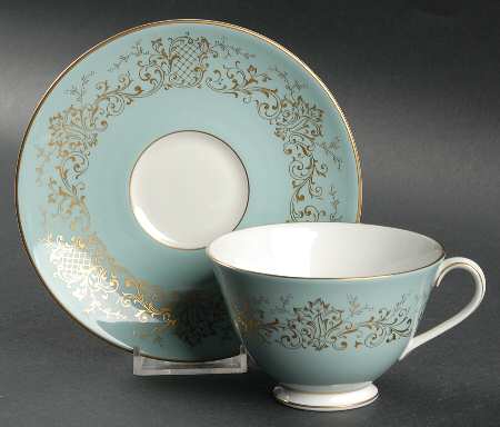 Delamerie Turquoise Footed Cup & Saucer Set