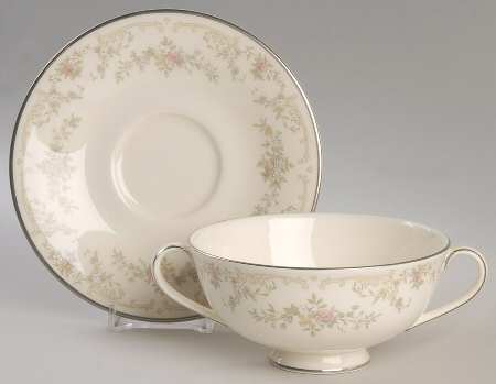 Diana Footed Cream Soup Bowl & Saucer Set