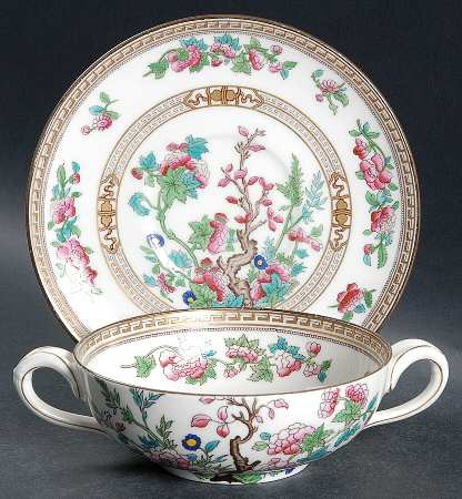 Dresden Flat Cream Soup Bowl & Saucer Set