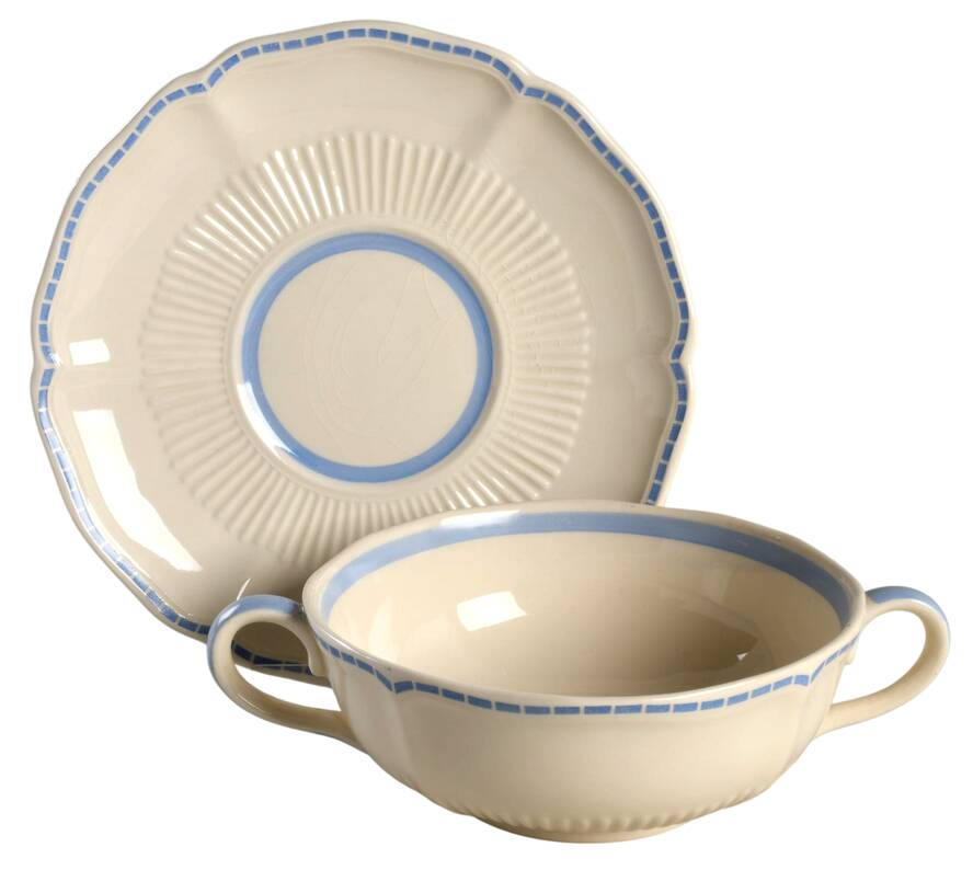 The Durham Flat Cream Soup Bowl & Saucer Set