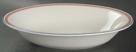 Dusty Rose Line 10" Oval Vegetable Bowl