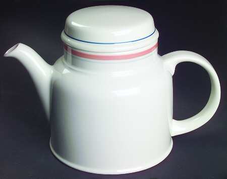 Dusty Rose Line Teapot & Lid