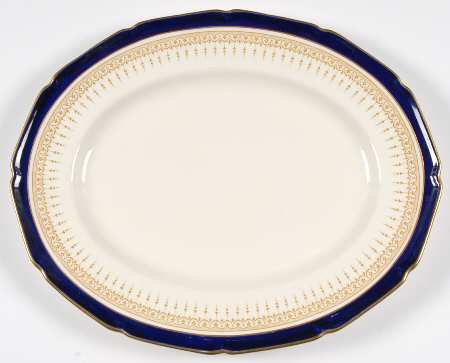 Duke of York Blue (No Rose Center) 15" Oval Serving Platter