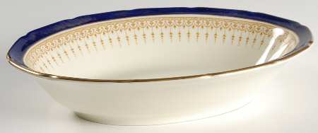 Duke of York Blue (No Rose Center) 10" Oval Vegetable Bowl