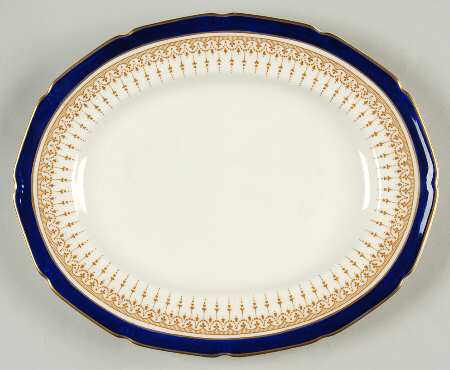 Duke of York Blue (No Rose Center) 11" Oval Serving Platter