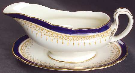 Duke of York Blue (No Rose Center) Gravy Boat & Underplate