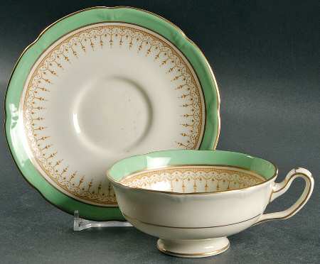Duke of York Green (Scalloped) Footed Cup & Saucer Set