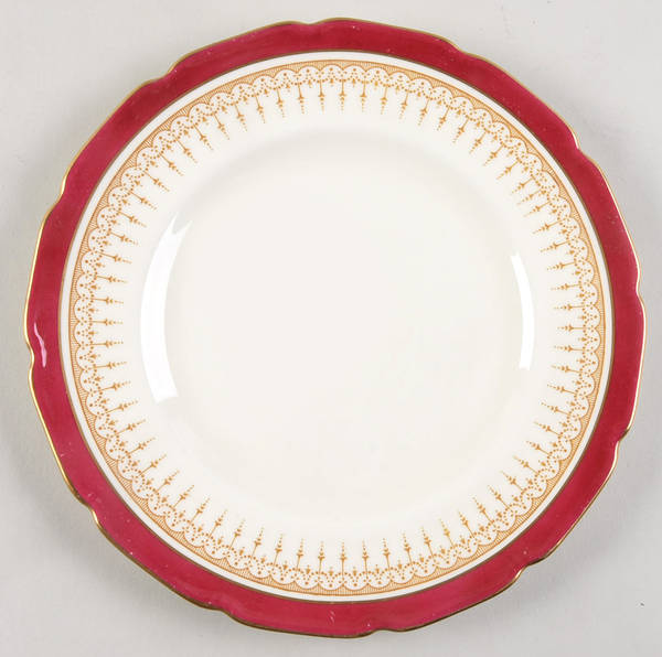 Duke of York Maroon (V1681, Scalloped) Salad Plate