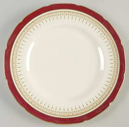 Duke of York Maroon (V1681, Scalloped) Luncheon Plate