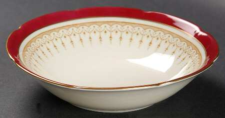 Duke of York Maroon (V1681, Scalloped) Fruit/Dessert (Sauce) Bowl