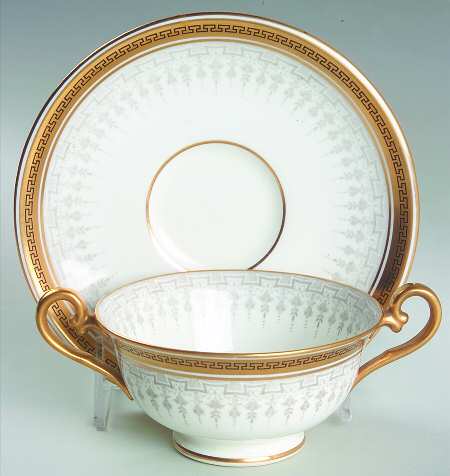 E2068 Footed Cream Soup Bowl & Saucer Set